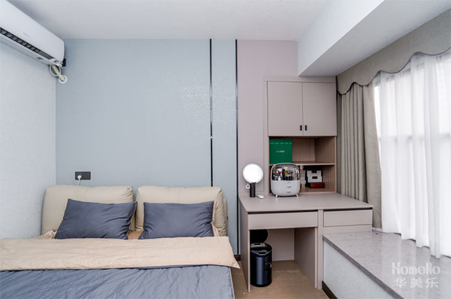 95㎡三居，客餐廳之間打造工作區(qū)，將生活與工作和諧結(jié)合